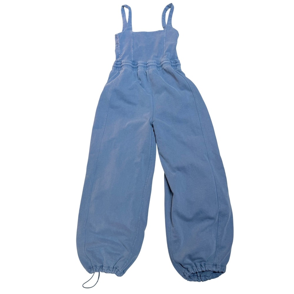 Free People Movement Inbound Jumpsuit Onesie Blue M Balloon Leg Athleisure Comfy - Picture 3 of 6